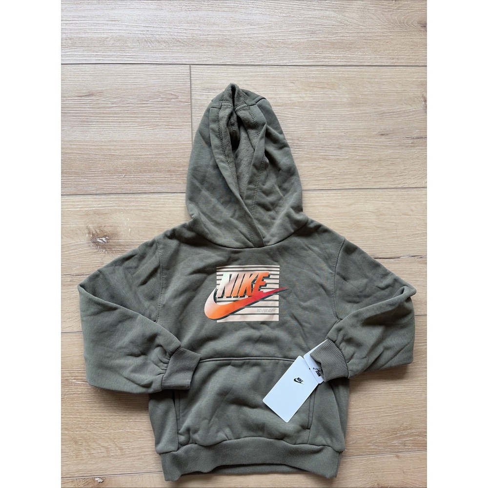 Nike Pullover Olive Green Boys Toddler Hoodie Size 4T Neutral Nwt